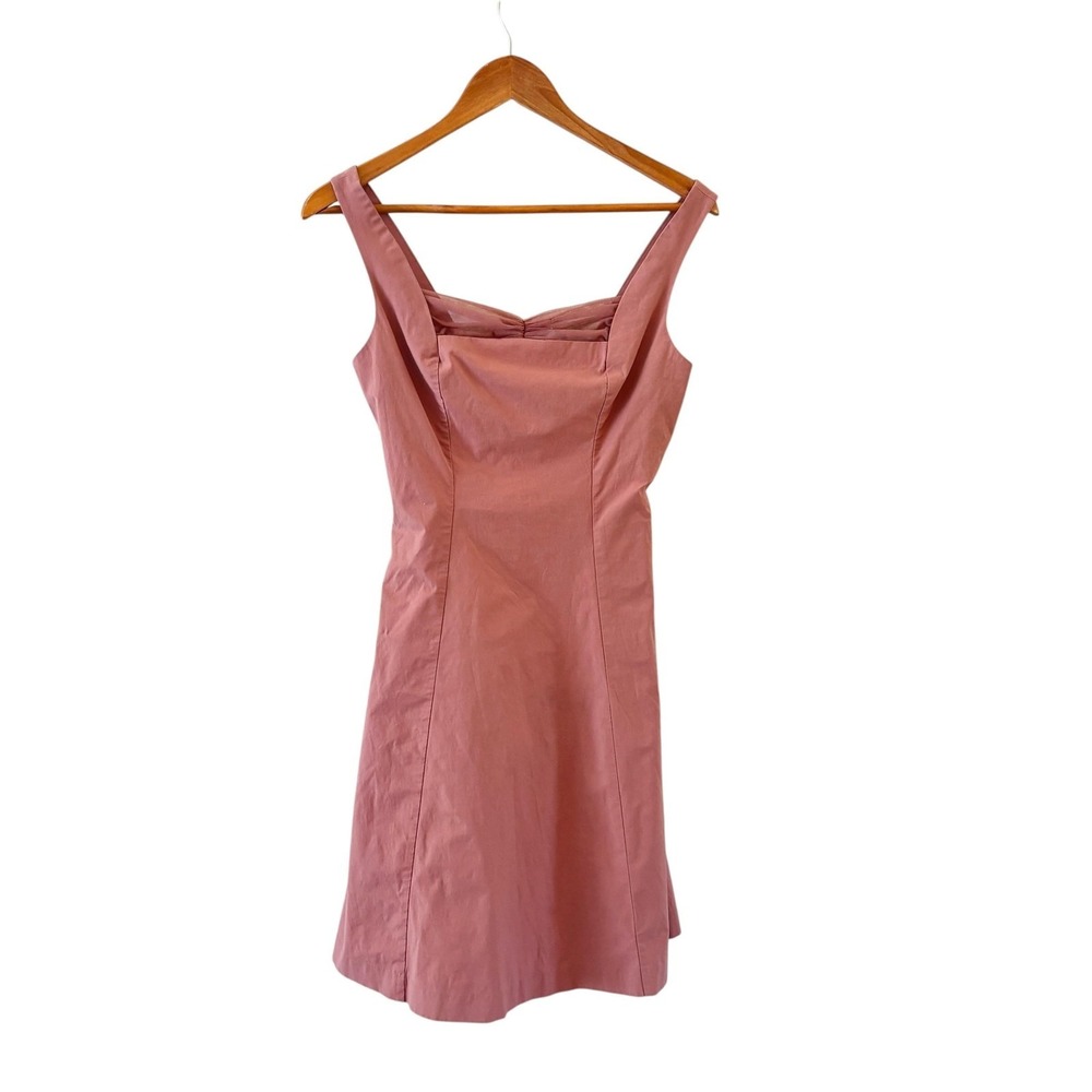 Tara Jarmon x Target Fit Flare Dress Size 4/5 Pink Square‎ Neck Party Cocktail